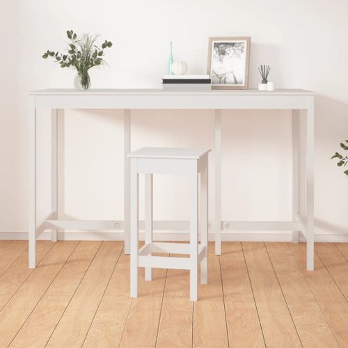 Table de bar Blanc 180x80x110 cm Bois massif de pin - Photo n°2; ?>