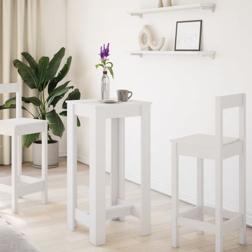 Table de bar blanc 51x50x103,5 cm bois d'ingénierie - Photo n°3; ?>