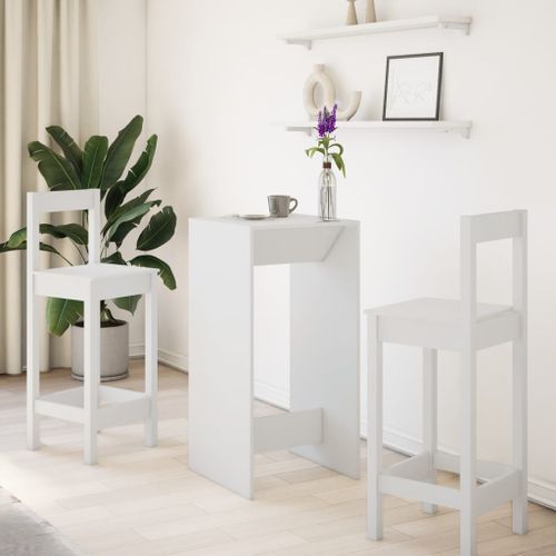 Table de bar blanc 51x50x103,5 cm bois d'ingénierie - Photo n°3; ?>