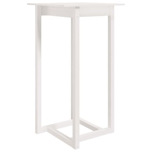 Table de bar Blanc 60x60x110 cm Bois massif de pin - Photo n°2; ?>