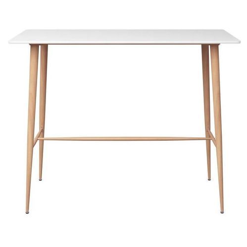 Table de bar bois blanc et pieds métal bois clair Locko 120 cm - Photo n°2; ?>