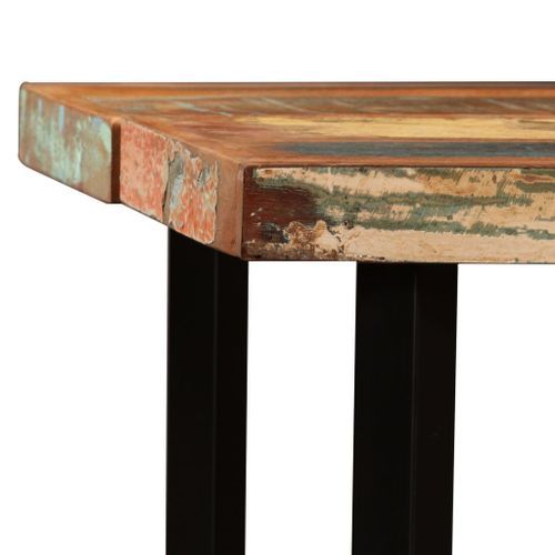 Table de bar bois reconditionné et pieds acier noir Unik 180 - Photo n°3; ?>