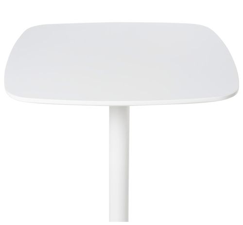Table de bar carré bois blanc et pieds acier blanc Mooka 60 cm - Photo n°2; ?>
