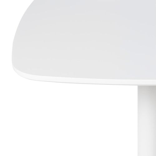 Table de bar carré bois blanc et pieds acier blanc Mooka 60 cm - Photo n°3; ?>