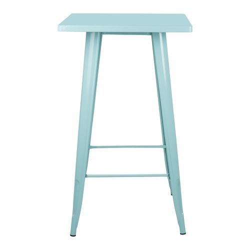 Table de bar carrée acier brillant bleu clair Kontoir 60 cm - Photo n°2; ?>