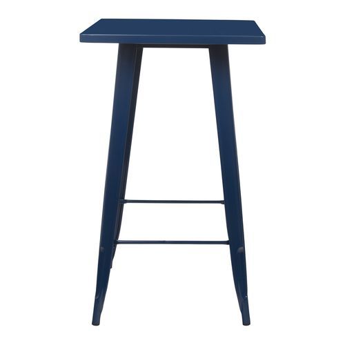 Table de bar carrée acier brillant bleu foncé Kontoir 60 cm - Photo n°2; ?>