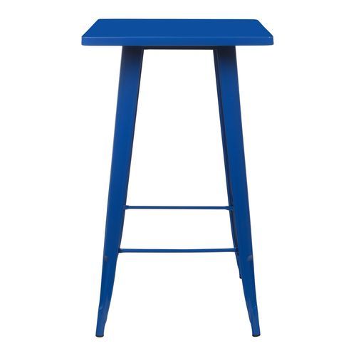 Table de bar carrée acier brillant bleu marine Kontoir 60 cm - Photo n°2; ?>