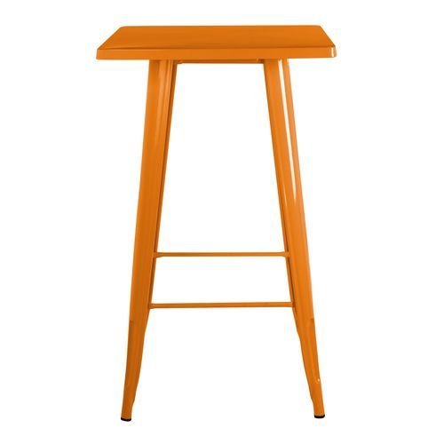 Table de bar carrée acier brillant orange Kontoir 60 cm - Photo n°2; ?>
