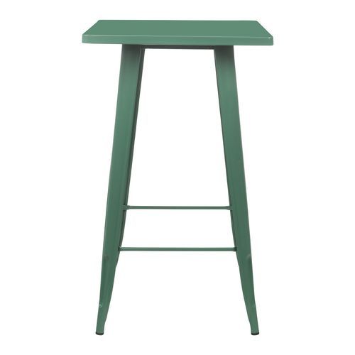 Table de bar carrée acier brillant vert platane Kontoir 60 cm - Photo n°2; ?>