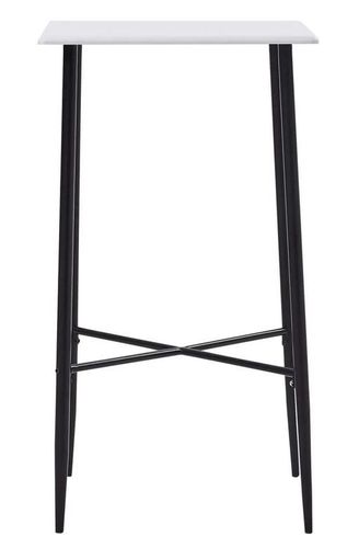 Table de bar carrée bois blanc et pieds métal noir Anivu 60 cm - Photo n°2; ?>