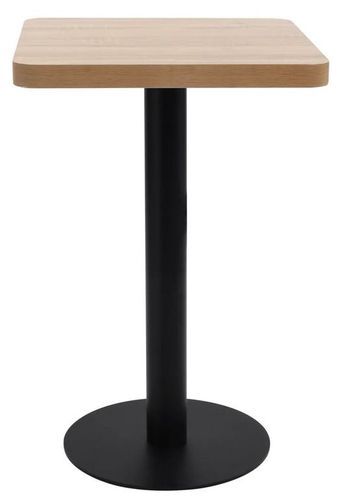 Table de bar carrée bois clair et pied métal noir Kalas 50 cm - Photo n°2; ?>