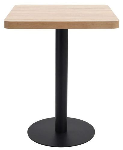 Table de bar carrée bois clair et pied métal noir Kalas 60 cm - Photo n°2; ?>