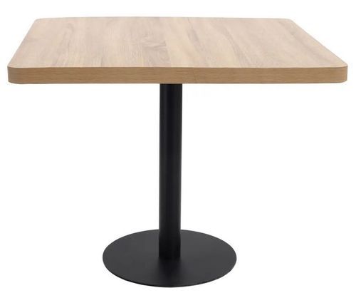 Table de bar carrée bois clair et pied métal noir Kalas 80 cm - Photo n°2; ?>