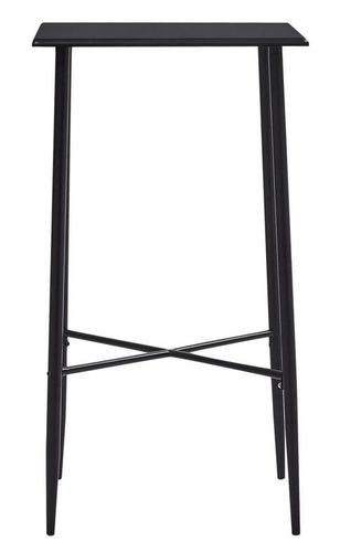 Table de bar carrée bois et pieds métal noir Anivu 60 cm - Photo n°2; ?>
