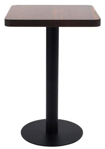 Table de bar carrée bois foncé et pied métal noir Kalas 50 cm - Photo n°2; ?>