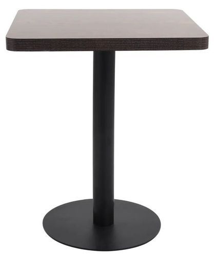 Table de bar carrée bois foncé et pied métal noir Kalas 60 cm - Photo n°2; ?>