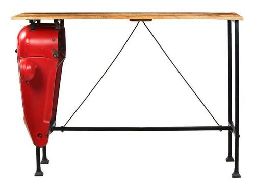 Table de bar carrée manguier massif et pieds métal Funka 150 cm - Photo n°2; ?>
