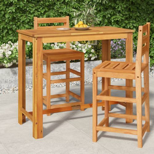 Table de bar de jardin 120x60x105 cm Bois d'acacia solide - Photo n°2; ?>