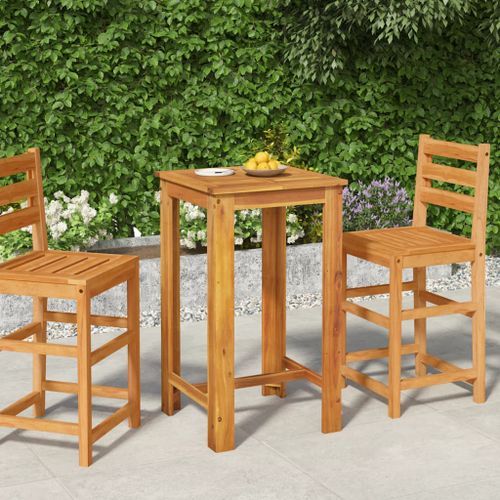 Table de bar de jardin 60x60x105 cm Bois d'acacia solide - Photo n°2; ?>