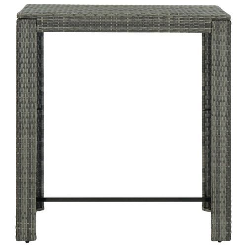 Table de bar de jardin Gris 100x60,5x110,5 cm Résine tressée - Photo n°2; ?>