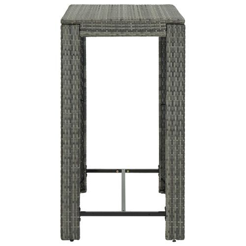 Table de bar de jardin Gris 100x60,5x110,5 cm Résine tressée - Photo n°3; ?>