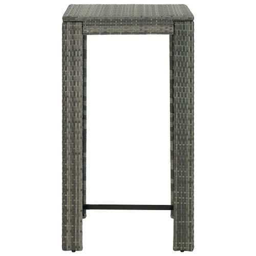 Table de bar de jardin Gris 60,5x60,5x110,5 cm Résine tressée - Photo n°2; ?>