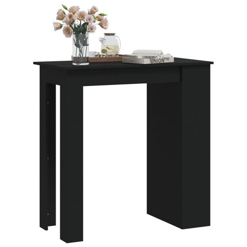 Table de bar et rangement Noir 102x50x103,5cm Bois d'ingénierie - Photo n°3; ?>