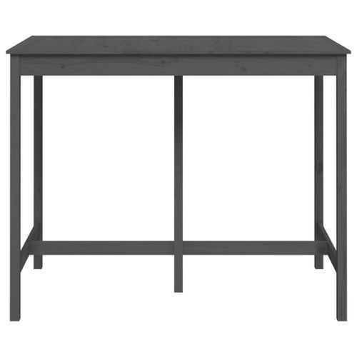 Table de bar Gris 140x80x110 cm Bois massif de pin - Photo n°3; ?>