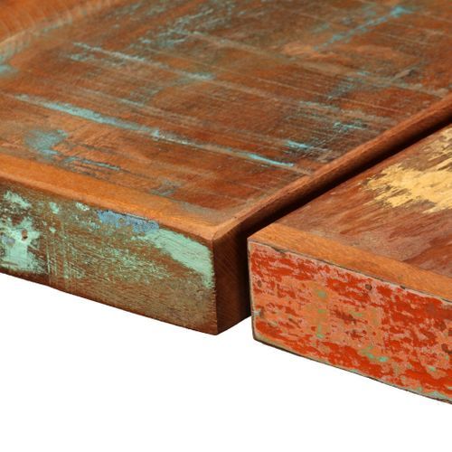 Table de bar industriel bois reconditionné et pieds acier noir Vauk 60 - Photo n°2; ?>