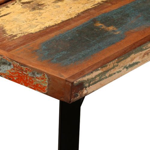 Table de bar industriel bois reconditionné et pieds acier noir Vauk 60 - Photo n°3; ?>