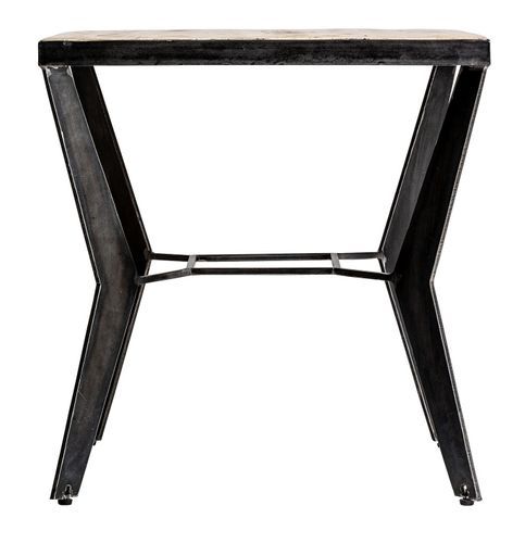 Table de bar manguier massif clair et métal noir Waris - Photo n°2; ?>