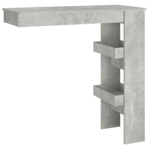 Table de bar murale Gris Béton 102x45x103,5cm Bois d'ingénierie - Photo n°2; ?>