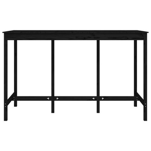 Table de bar Noir 180x80x110 cm Bois massif de pin - Photo n°3; ?>