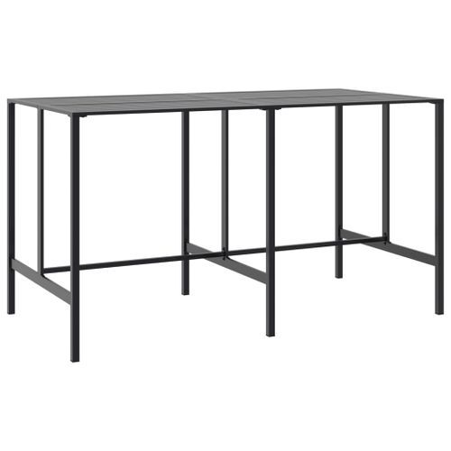 Table de bar noir 200x100x110 cm acier enduit de poudre - Photo n°2; ?>