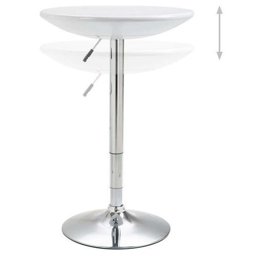 Table de bar réglable plastique blanc et pieds métal chromé Pich - Photo n°2; ?>