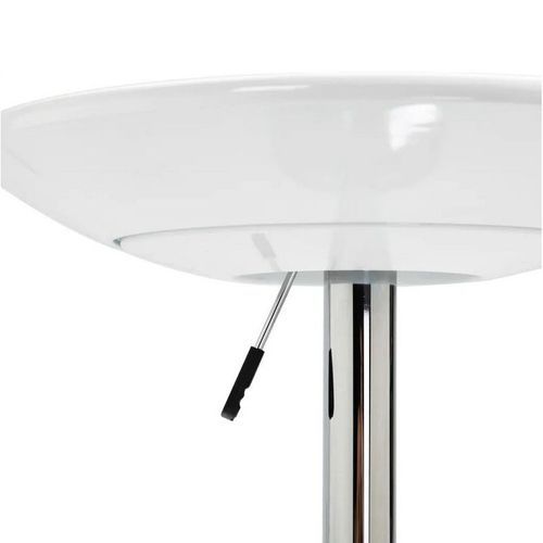Table de bar réglable plastique blanc et pieds métal chromé Pich - Photo n°3; ?>