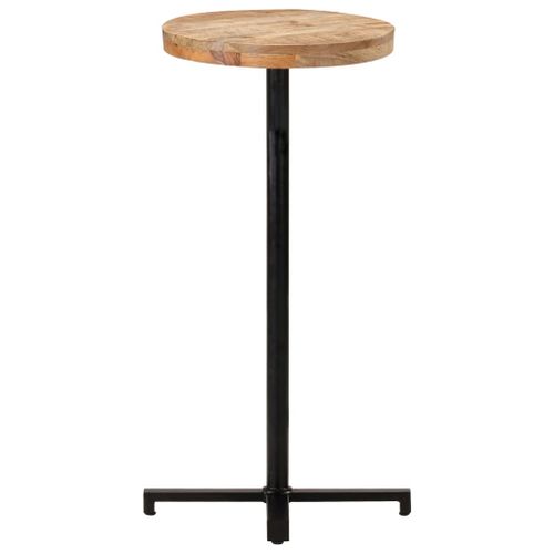 Table de bar Ronde Ø50x110 cm Bois de manguier brut - Photo n°2; ?>