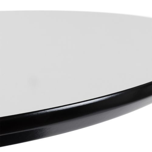 Table de bar ronde bois blanc brillant et acier noir Kofy 60 cm - Photo n°3; ?>
