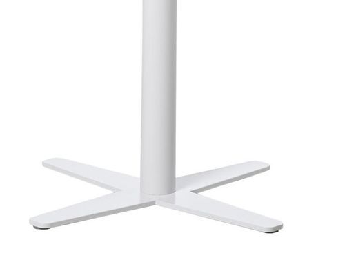 Table de bar ronde bois blanc et pieds acier blanc Cooky 80 cm - Photo n°2; ?>