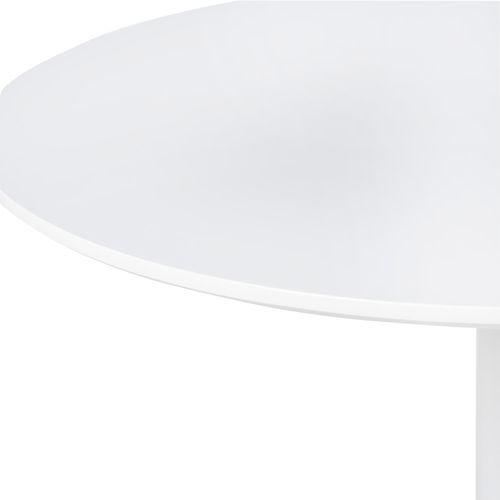 Table de bar ronde bois blanc et pieds acier blanc Cooky 80 cm - Photo n°3; ?>