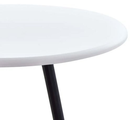 Table de bar ronde bois blanc et pieds métal noir Akira D 60 cm - Photo n°3; ?>