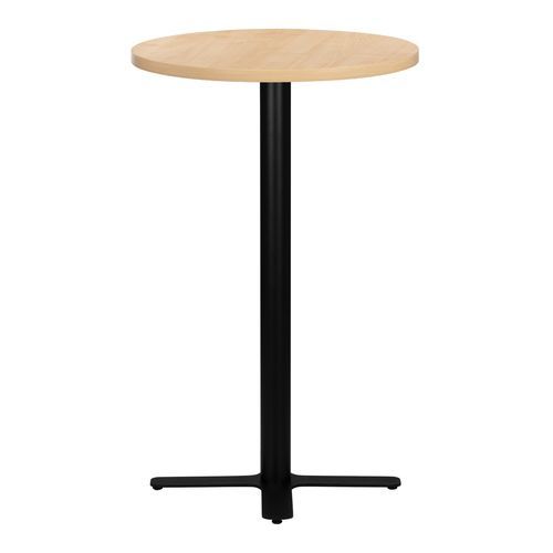 Table de bar ronde bois clair et pieds en forme de croix acier noir Kooky 70 cm - Photo n°2; ?>