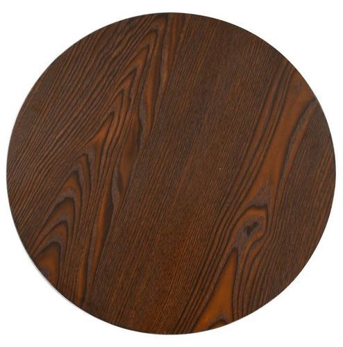 Table de bar ronde bois foncé et pieds métal noir Beth D 40 cm - Photo n°2; ?>