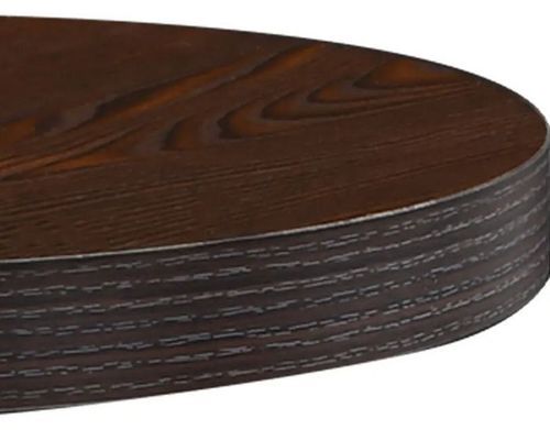 Table de bar ronde bois foncé et pieds métal noir Beth D 40 cm - Photo n°3; ?>