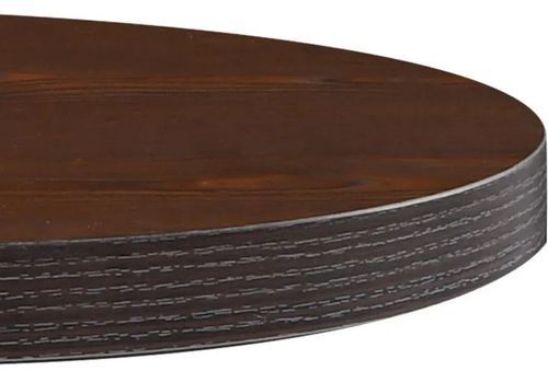Table de bar ronde bois foncé et pieds métal noir Beth D 50 cm - Photo n°3; ?>