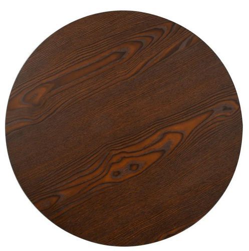 Table de bar ronde bois foncé et pieds métal noir Beth D 60 cm - Photo n°2; ?>