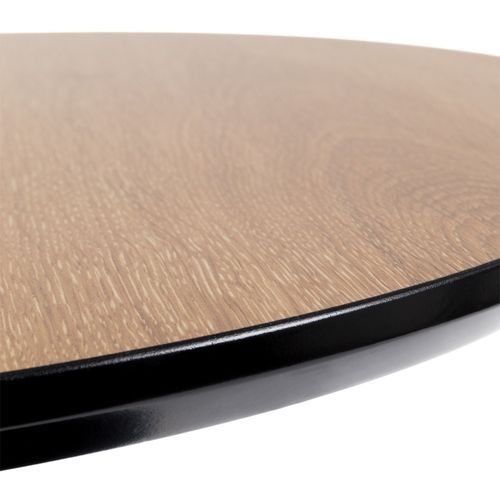 Table de bar ronde bois naturel et acier noir Kofy 60 cm - Photo n°2; ?>