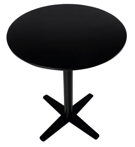 Table de bar ronde bois noir et pieds acier noir Cooky 60 cm - Photo n°2; ?>