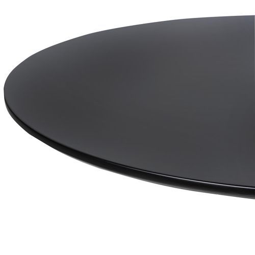 Table de bar ronde bois noir et pieds acier noir Cooky 80 cm - Photo n°2; ?>