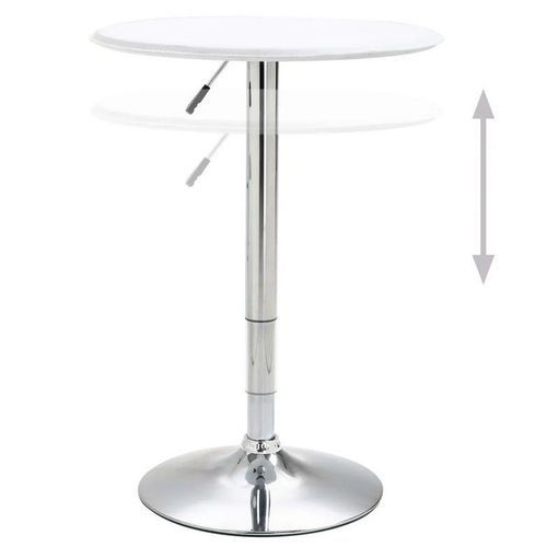 Table de bar ronde PVC blanc et pieds métal chromé Otaro D 60 cm - Photo n°2; ?>